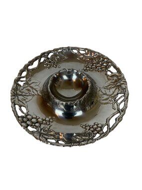 Arthur Court Designs Grape Chip & Dip Serving Platter Aluminum 2001